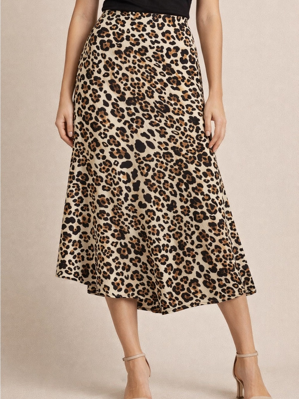 & Other Stories Leopard Print Satin Midi Skirt – Size 2 (NWOT) - Picture 1 of 5